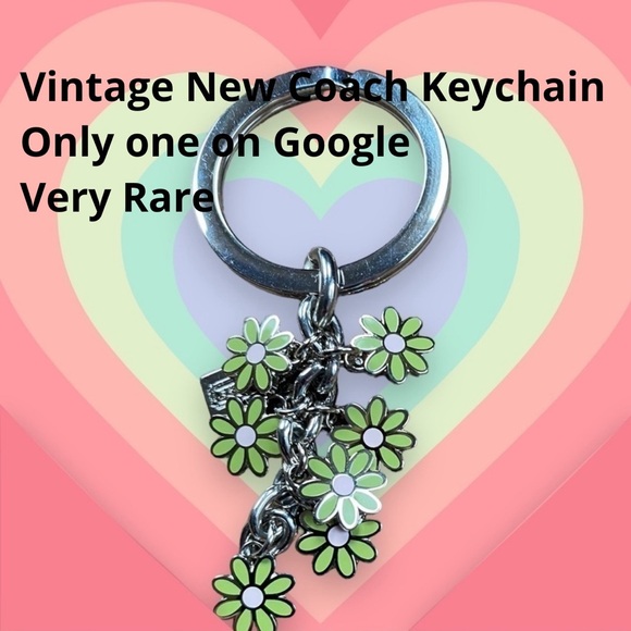 Coach Green Cascading Daisies Keychain Very Rare is Retired NWOT - Picture 1 of 3